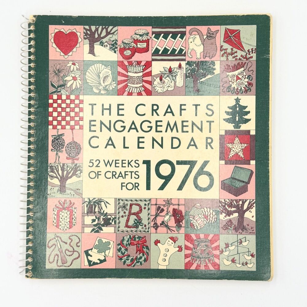 Vintage 1976 Crafts Engagement Calendar 52 Weeks of Crafts Universe Books Unused